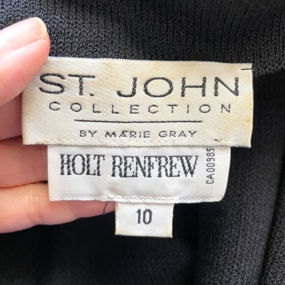 Vintage St John Black Santana Wool Knit Long Cardigan - 10/Medium 🇺🇸 - Picture 8 of 13